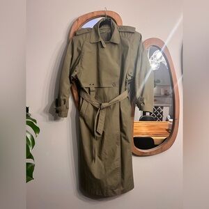 Vintage Classic Olive Trench Coat